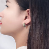S925 Fungus Nail Texture Twist Separation Craft Earrings