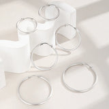 S925 Matte Texture Fungus Nail Circle Earrings Silver Jewelry