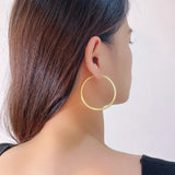 S925 Matte Texture Fungus Nail Circle Earrings Silver Jewelry