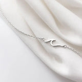 S925 Wave Pattern Collar Chain Water Element Necklace
