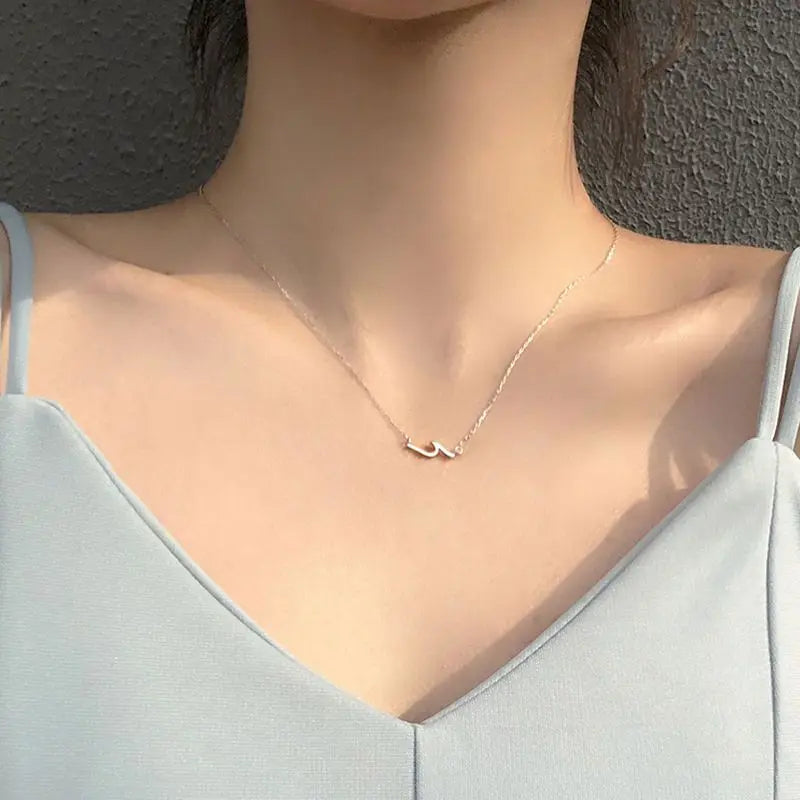 S925 Wave Pattern Collar Chain Water Element Necklace