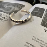 S925 Thai Silver Star Cuff Bracelet, Retro Open Style