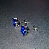 Sterling Silver Sapphire Star Sky Diamond Earrings