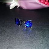 Sterling Silver Sapphire Star Sky Diamond Earrings