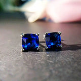 Sterling Silver Sapphire Star Sky Diamond Earrings