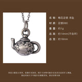 S990 Sterling Silver Daisy Teapot Pendant Retro Small Delicate Female Pendant