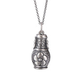 S990 Sterling Silver Retro Plum Blossom Vase Pendant