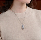 S990 Sterling Silver Retro Plum Blossom Vase Pendant