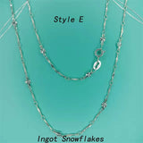 S990 Sterling Silver Chain Short Choker Necklace Women Colar Initial Necklace