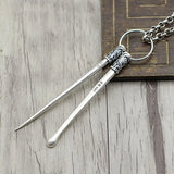 S990 Retro Silver Toothpick Pendant, Cloud Design, Unisex