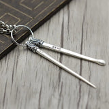 S990 Retro Silver Toothpick Pendant, Cloud Design, Unisex