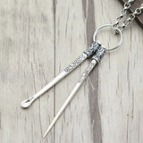 S990 Retro Silver Toothpick Pendant, Cloud Design, Unisex