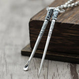 S990 Retro Silver Toothpick Pendant, Cloud Design, Unisex