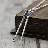 S990 Retro Silver Toothpick Pendant, Cloud Design, Unisex