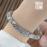 Yunnan Snow Silver Double Dragon Retro Silver Bracelet