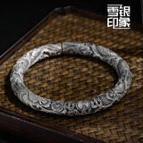Yunnan Snow Silver Double Dragon Retro Silver Bracelet