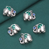 S999 Pure Silver Enamle Elephant Pendants for Women Ethnic Jewelry Making