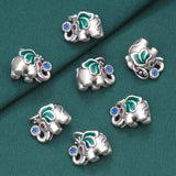 S999 Pure Silver Enamle Elephant Pendants for Women Ethnic Jewelry Making