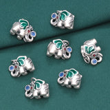 S999 Pure Silver Enamle Elephant Pendants for Women Ethnic Jewelry Making