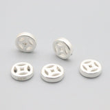 S999 Pure Silver Baby Bless Round Coin 3D Red Rope Bracelet