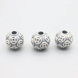 S999 Pure Silver Retro Taiyin Blessing Coin Bead Red Rope Bracelet