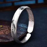Silver Feather Bangle Retro Jewelry Couples