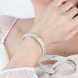 Silver Feather Bangle Retro Jewelry Couples