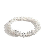 S999 Silver Frosted Faucet Charm Bracelet