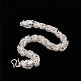 S999 Silver Frosted Faucet Charm Bracelet
