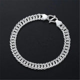 S999 Silver Frosted Faucet Charm Bracelet