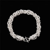 S999 Silver Frosted Faucet Charm Bracelet