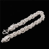 S999 Silver Frosted Faucet Charm Bracelet