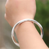 S999 Solid Silver Bracelet Love Interweave Ancient French Silver Jewelry