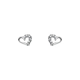 S999 Asymmetric Zircon Heart Stud Earrings for Women