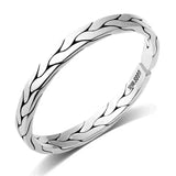 S999 Sterling Silver Bangle Handwoven Twist Bracelet for Couples