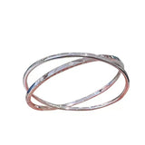 S999 Sterling Silver Bracelet for Women, Double Ring Clover Jewelry Gift