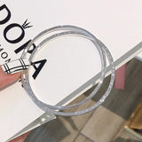 S999 Sterling Silver Bracelet for Women, Double Ring Clover Jewelry Gift