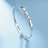 S999 Sterling Silver Bracelet for Women, Double Ring Clover Jewelry Gift