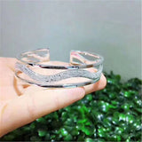 S999 Silver Charm Bracelet Waltz Water Wave Pattern Leisure Opening Bracelet