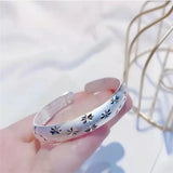 S999 Silver Charm Bracelet Waltz Water Wave Pattern Leisure Opening Bracelet