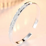 S999 Silver Charm Bracelet Waltz Water Wave Pattern Leisure Opening Bracelet