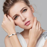 S999 Silver Bangle, Punk Style Open Ladies Bracelet
