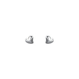 S999 Sterling Silver Heart Stud Earrings for Women