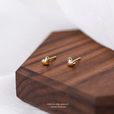 S999 Sterling Silver Heart Stud Earrings for Women