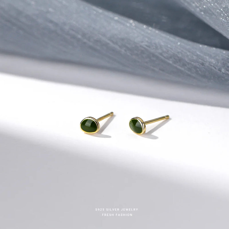 S999 Avocado Green Stud Earrings for Women
