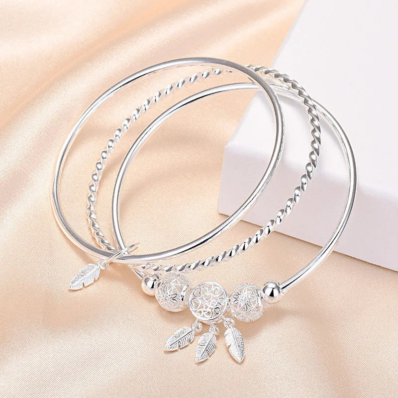 S999 Silver Dream Catcher Bangle, Women's Engagement Gift