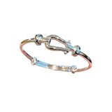 S999 Sterling Silver Horseshoe Buckle Bangle