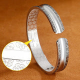 S999 Silver Concave Back Couple Bangle Retro Charm Jewelry