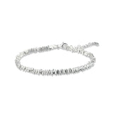 S999 Silver Crushed Stone Chain Bracelet Women