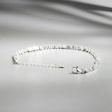 S999 Silver Crushed Stone Chain Bracelet Women